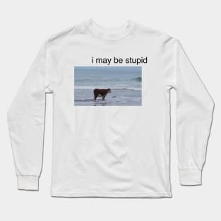 I May Be Stupid shirt | meme T-shirt, funny shirt, gag shirts Long Sleeve T-Shirt